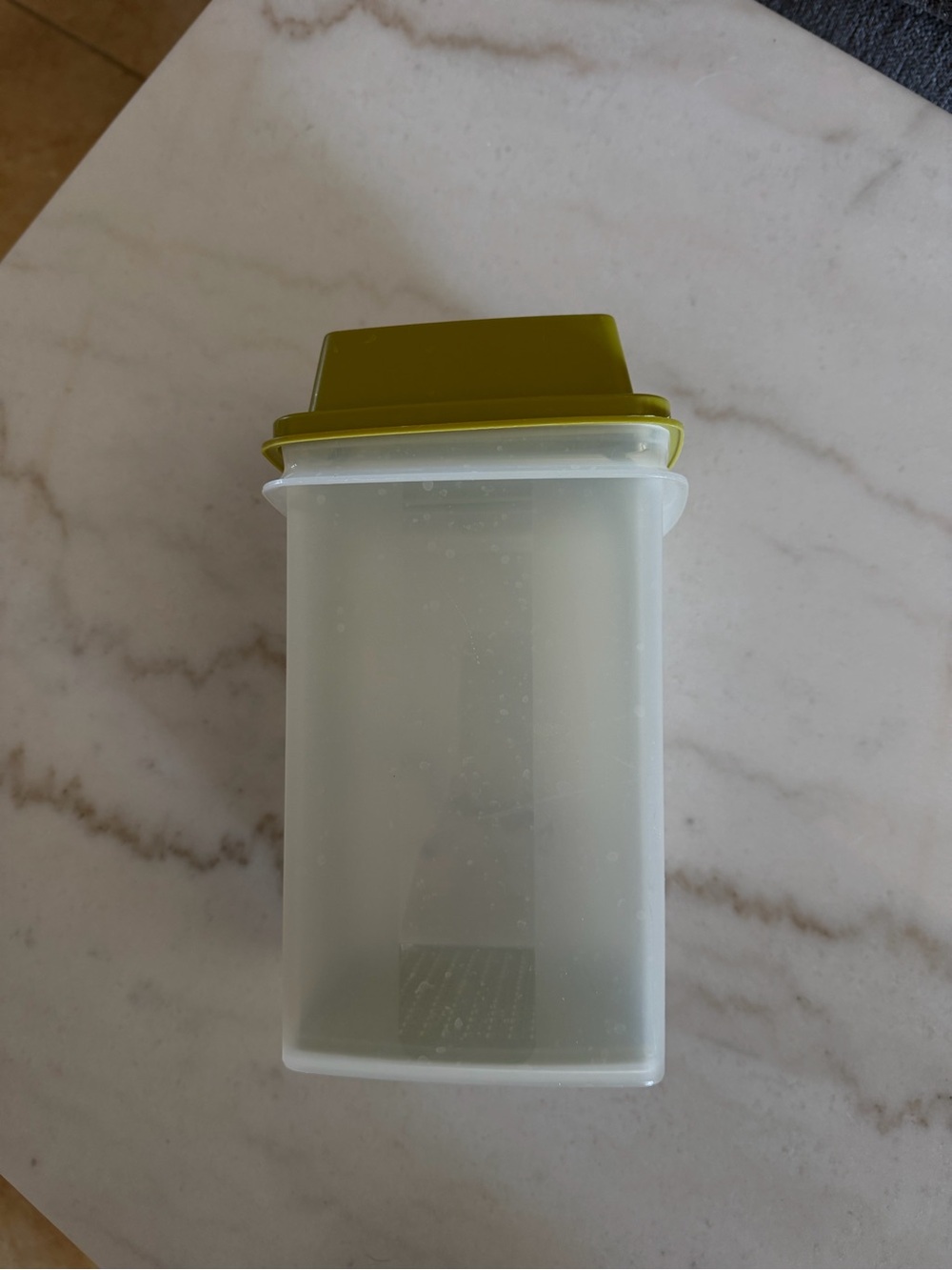 Tupperware Olive Green Lid Tall Clear Storage Container
